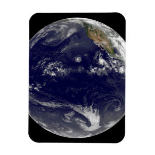 Magnet Flexible Terre Avec Trois Cyclones Tropicaux Dans Le Pacifi