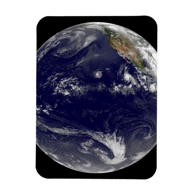 Magnet Flexible Terre Avec Trois Cyclones Tropicaux Dans Le Pacifi (Vertical)