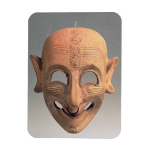 Magnet Flexible Terre cuite grimaçant le masque de San Sperate,