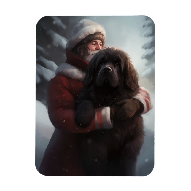 Magnet Flexible Terre-Neuve avec Noël Festif du Père Noël (Vertical)