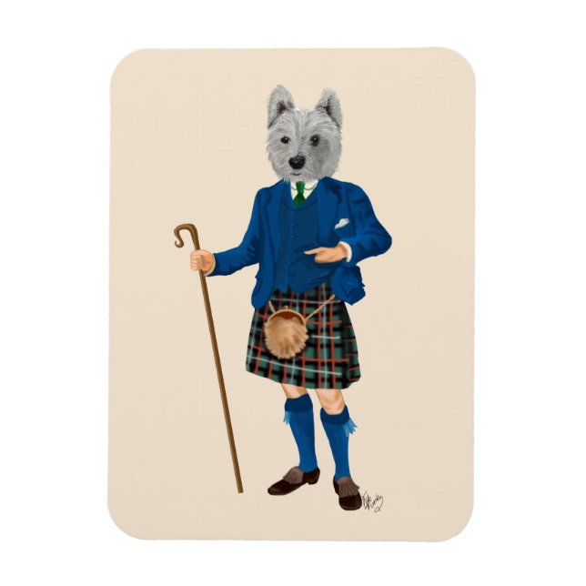 Magnet Flexible Terrier de West Highland à Kilt 2 (Vertical)