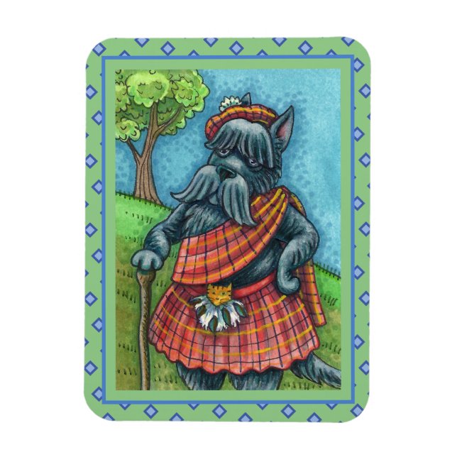 Magnet Flexible TERRIER ÉCOSSE, SCOTTIE DOG PRIDE Kilt Sporran (Vertical)