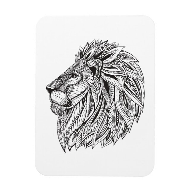 Magnet Flexible Tête de lion à motifs ethniques (Vertical)