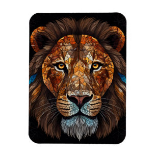 Magnet Flexible Tête de Lions avec effet mosaïque vitrail