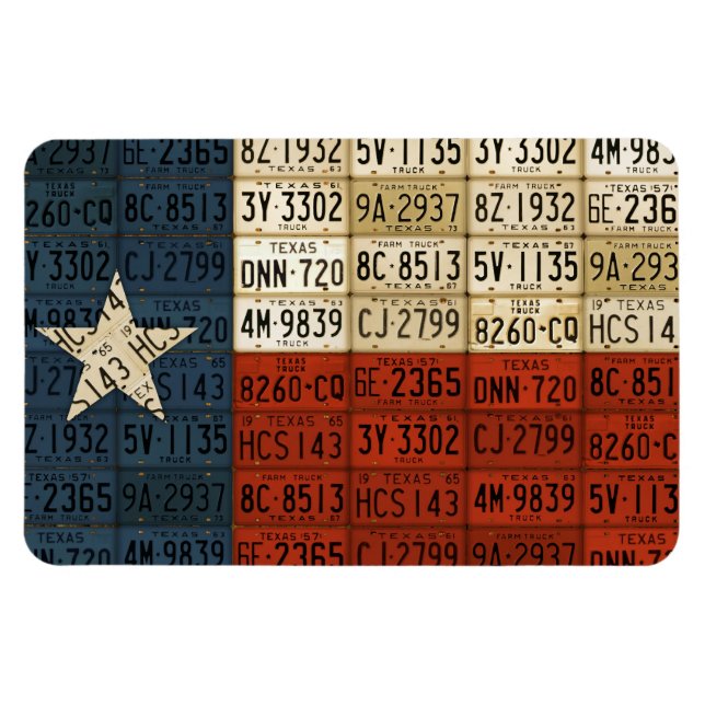Magnet Flexible Texas Flag Licence Plate Art Lone Star State (Horizontal)