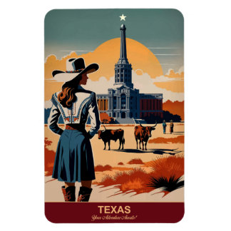 Magnet Flexible Texas Travel : Votre aventure vous attend Flexible