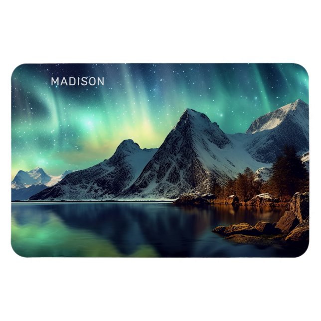 Magnet Flexible Texte personnalisé Aurora Borealis (Horizontal)