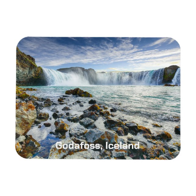 Magnet Flexible Texte Personnalisé Cascades de Godafoss, Islande (Horizontal)