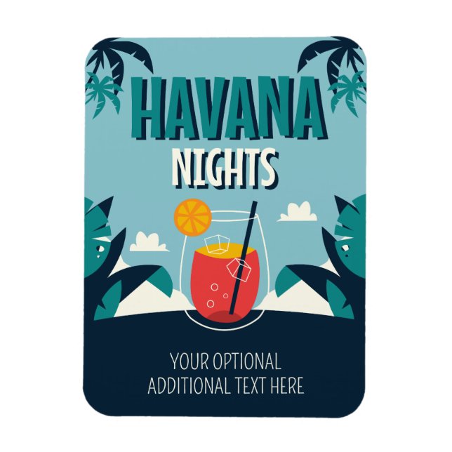 Magnet Flexible Texte personnalisé "Havana Nights" (Vertical)
