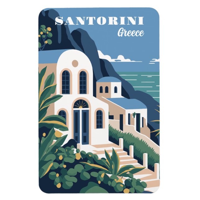 Magnet Flexible Texte personnalisé Santorin Grèce (Vertical)