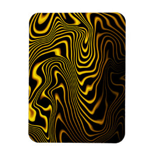Magnet Flexible Texture de tourbillons noir jaune or