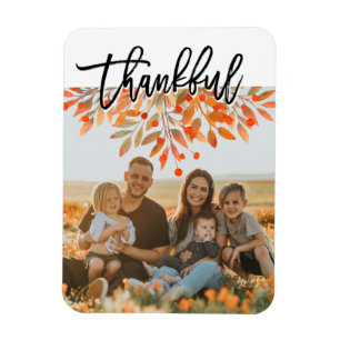 Magnet Flexible Thanksgiving Fall Foliing Feuilles Script Photo