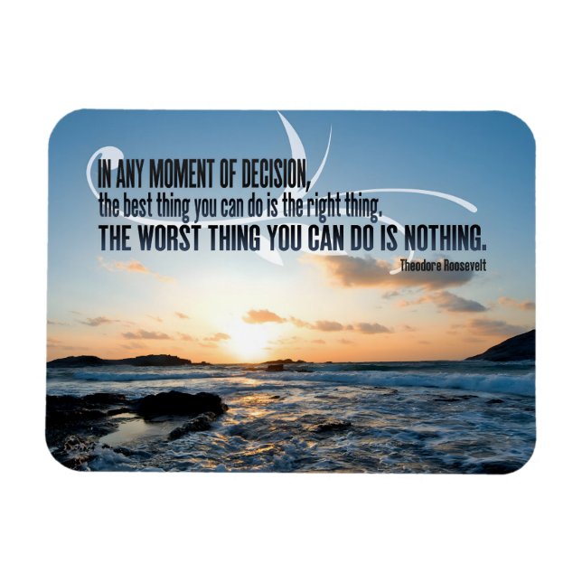 Magnet Flexible Theodore Roosevelt Citation Inspirationnelle "Déci (Horizontal)