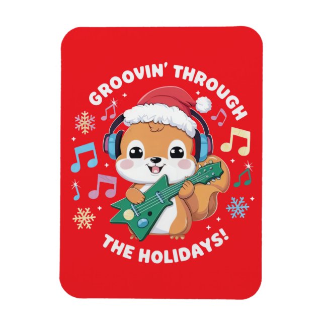 Magnet Flexible This charming graphic features a squirrel wearing  (Vertical)