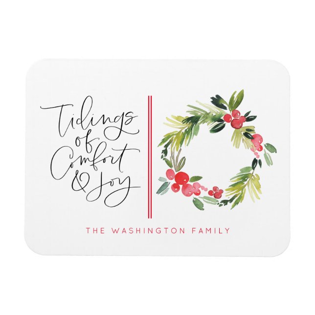 Magnet Flexible Tidings of Joy Christmas Holiday Greeting (Horizontal)