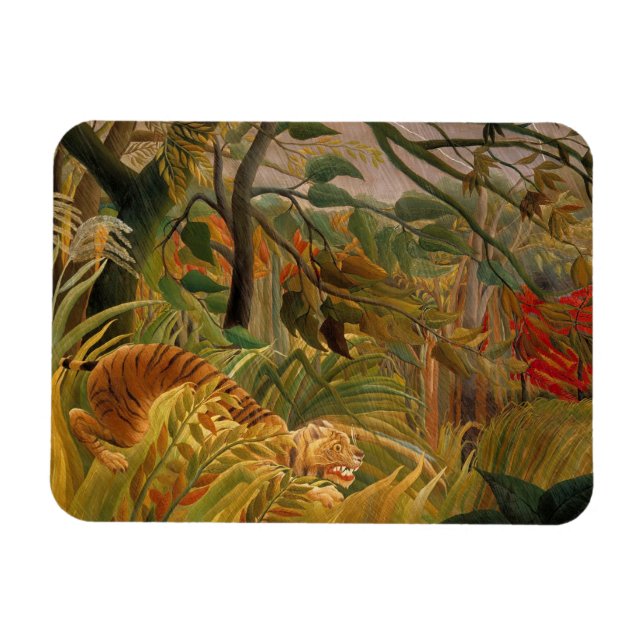 Magnet Flexible Tigre dans une tempête tropicale par Henri Roussea (Horizontal)