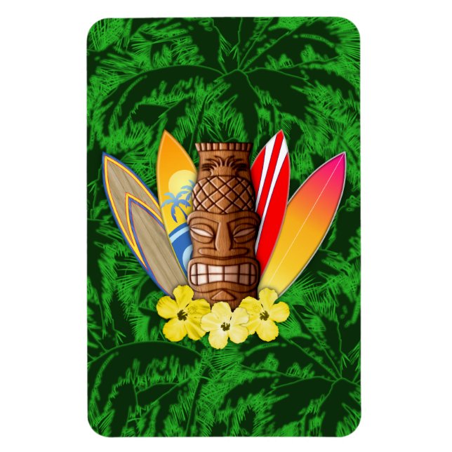 Magnet Flexible Tiki Mask and Surfboards (Vertical)