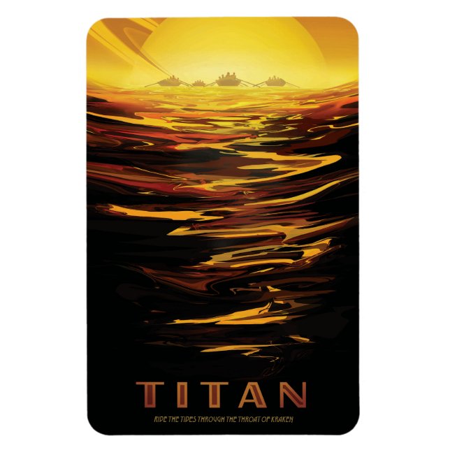 Magnet Flexible Titan la plus grande lune de la planète Saturne (Vertical)