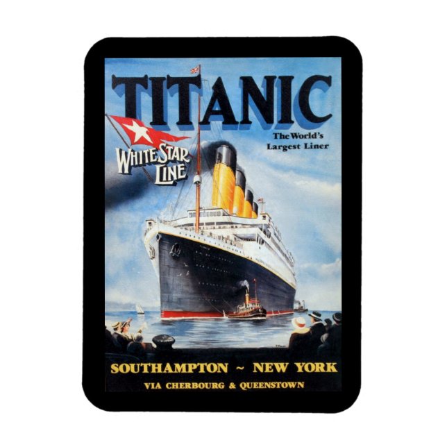 Magnet Flexible Titanic White Star Line - Le plus grand Liner du m (Vertical)