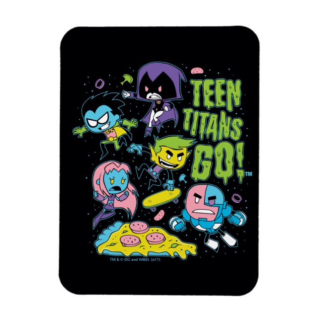 Magnet Flexible Titans Ados, allez ! | Gnarly 90's Pizza Graphic (Vertical)