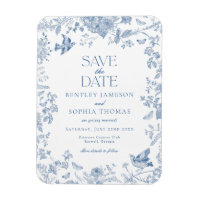 Toile de Jouy Bleue Florale Française Enregistrer 