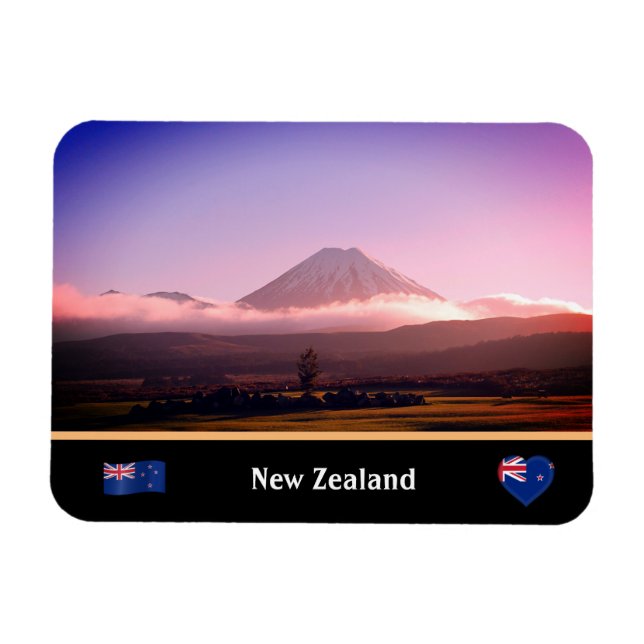 Magnet Flexible Tongariro, Vulcano et Nouvelle-Zélande /Aotearoa (Horizontal)