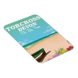 Magnet Flexible Torcross, affiche de vacances de plage du Devon