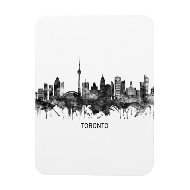 Magnet Flexible Toronto Canada Skyline BW (Vertical)