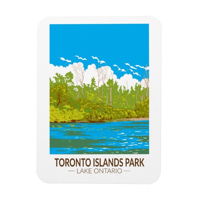 Magnet Flexible Toronto Islands Park Travel Art Vintage (Vertical)