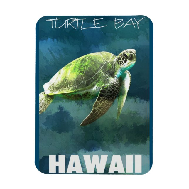 Magnet Flexible Tortue de mer artistique d'Hawaï (Vertical)