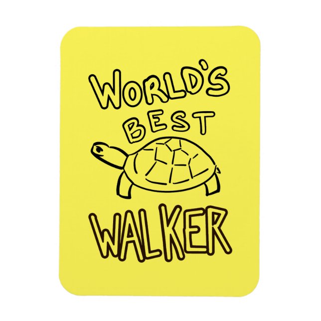 Magnet Flexible Tortue marcheuse mondiale minimaliste Ligne Art (Vertical)