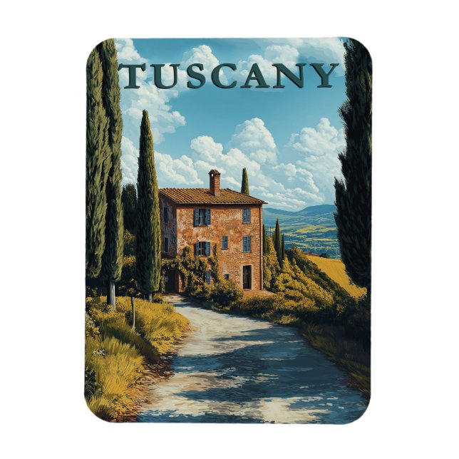 Magnet Flexible Toscane, Campagne Italienne Idyllique (Vertical)