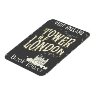 Magnet Flexible Tour de Londres Angleterre affiche vintage