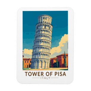 Magnet Flexible Tour de Pise Italie Voyage Art Vintage