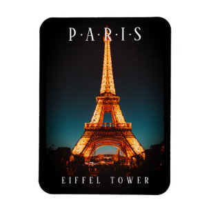 Magnet Flexible Tour Eiffel En Nuit, Paris, Noir
