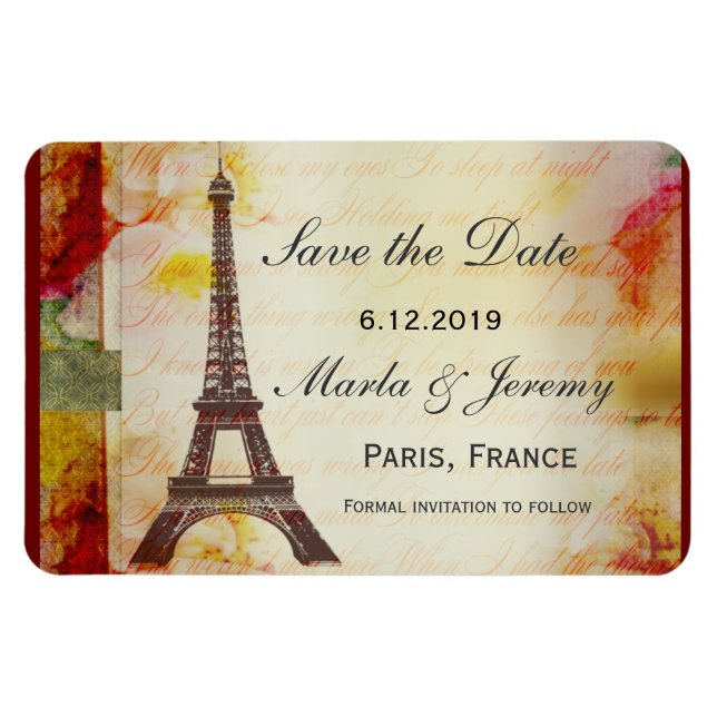 Magnet Flexible Tour Eiffel enregistrer la date (Horizontal)