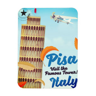 Magnet Flexible Tour penchée de Pise Impression vintage de vacance