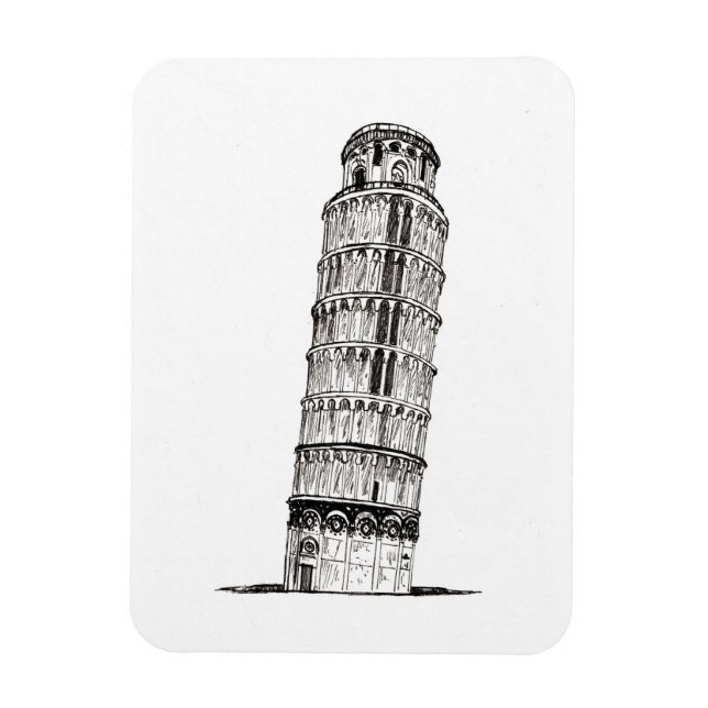 Magnet Flexible Tour penchée de Pise Italie célèbre monument histo (Vertical)