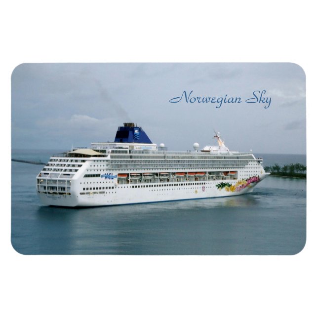 Magnet Flexible Tourne du ciel à Nassau Texte bleu (Horizontal)