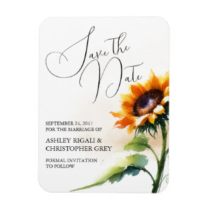 Magnet Flexible Tournesol Jaune Enregistrer La Date