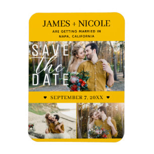 Magnet Flexible Tournesol moderne Enregistrer la date Mariage 3 ph