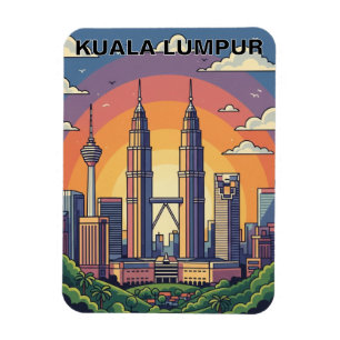 Magnet Flexible Tours jumelles Petronas de Kuala Lumpur