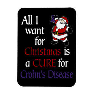 Magnet Flexible Tout ce que je veux pour Noël/Père Noël...Crohn's