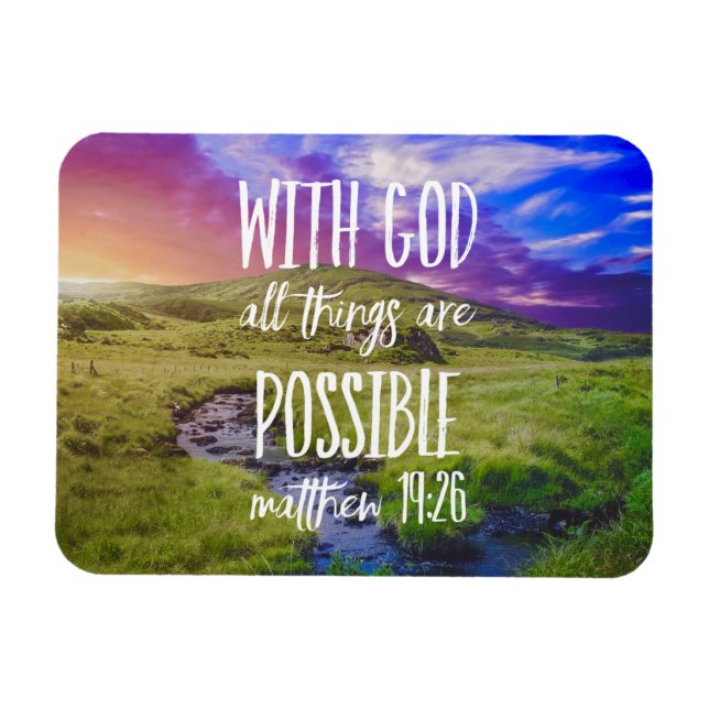 Magnet Flexible Tout est possible Bible Verse Écriture (Horizontal)