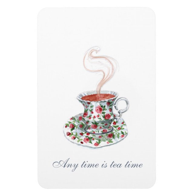 Magnet Flexible Tout le temps est le tea time Tea Slogan Citation  (Vertical)