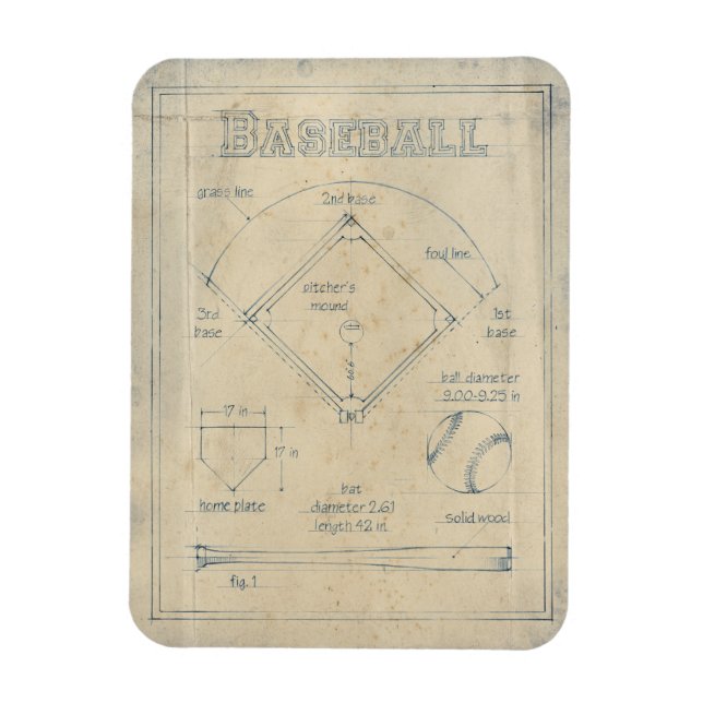 Magnet Flexible Tout sur le jeu - Baseball (Vertical)