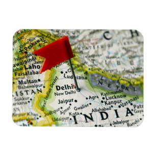 Magnet Flexible Tracez la goupille placée à New Delhi, Inde sur 