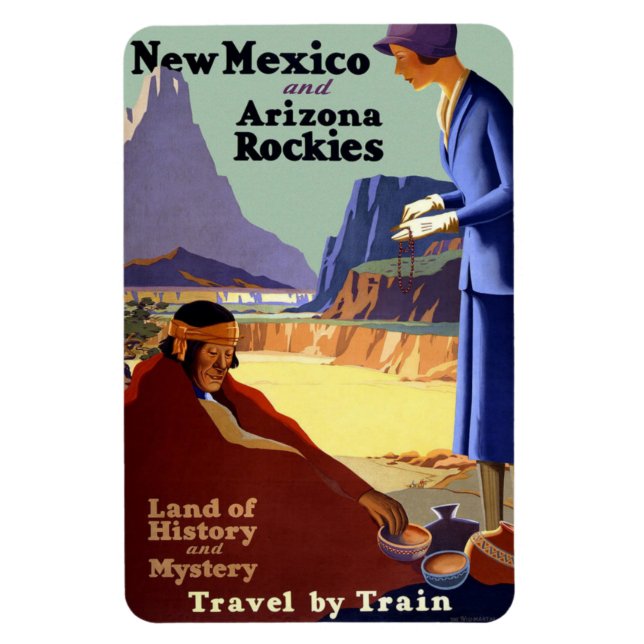Magnet Flexible Train Travel New Mexico Arizona Holiday (Vertical)