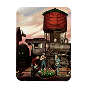 Magnet Flexible Train Yard Flower Garden par Stevan Dohanos