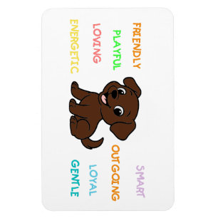 Magnet Flexible Traits de Labrador Retriever Chocolat de Dessin An